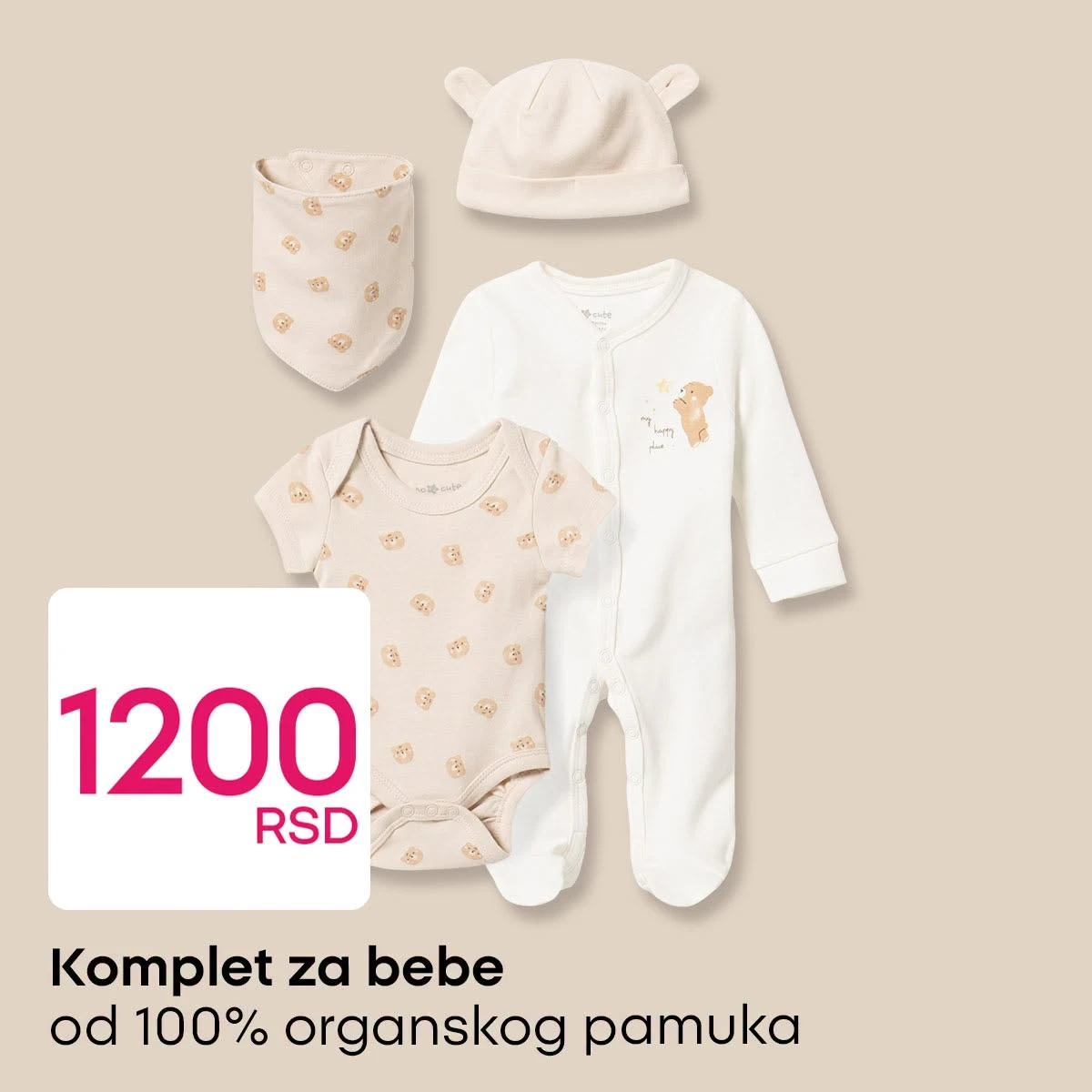 Pepco komplet za bebe od 100% organskog pamuka po cijeni od 1.200 RSD